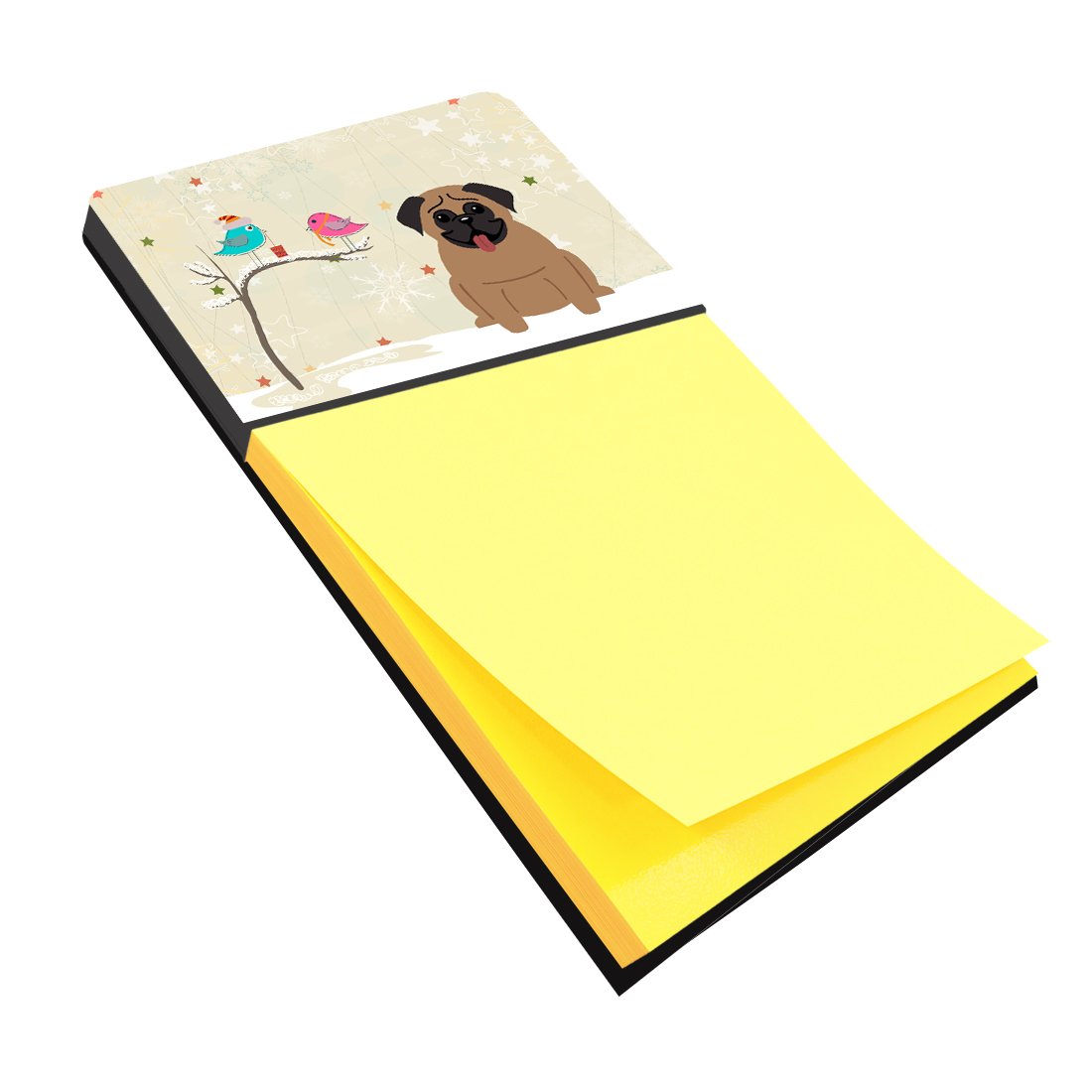Christmas Presents between Friends Pug Brown Sticky Note Holder BB2477SN by Caroline&#39;s Treasures