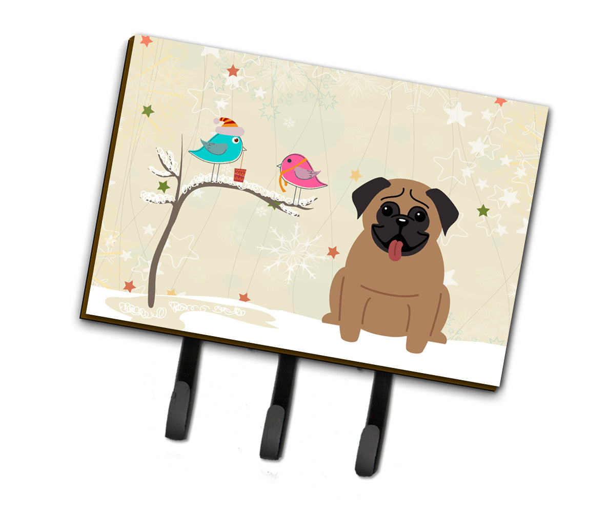 Christmas Presents between Friends Pug Brown Leash or Key Holder BB2477TH68  the-store.com.