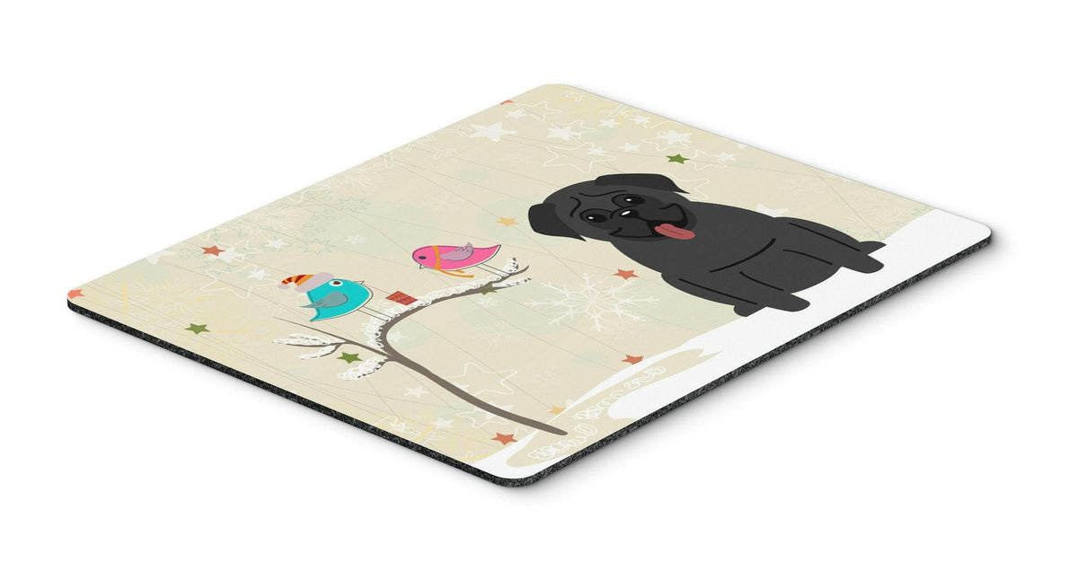 Christmas Presents between Friends Pug Black Mouse Pad, Hot Pad or Trivet BB2478MP by Caroline&#39;s Treasures
