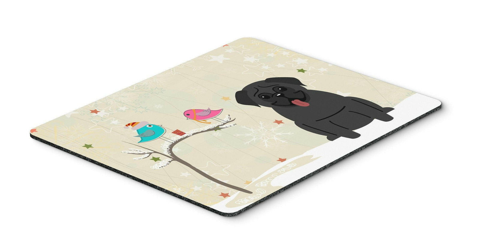 Christmas Presents between Friends Pug Black Mouse Pad, Hot Pad or Trivet BB2478MP by Caroline's Treasures