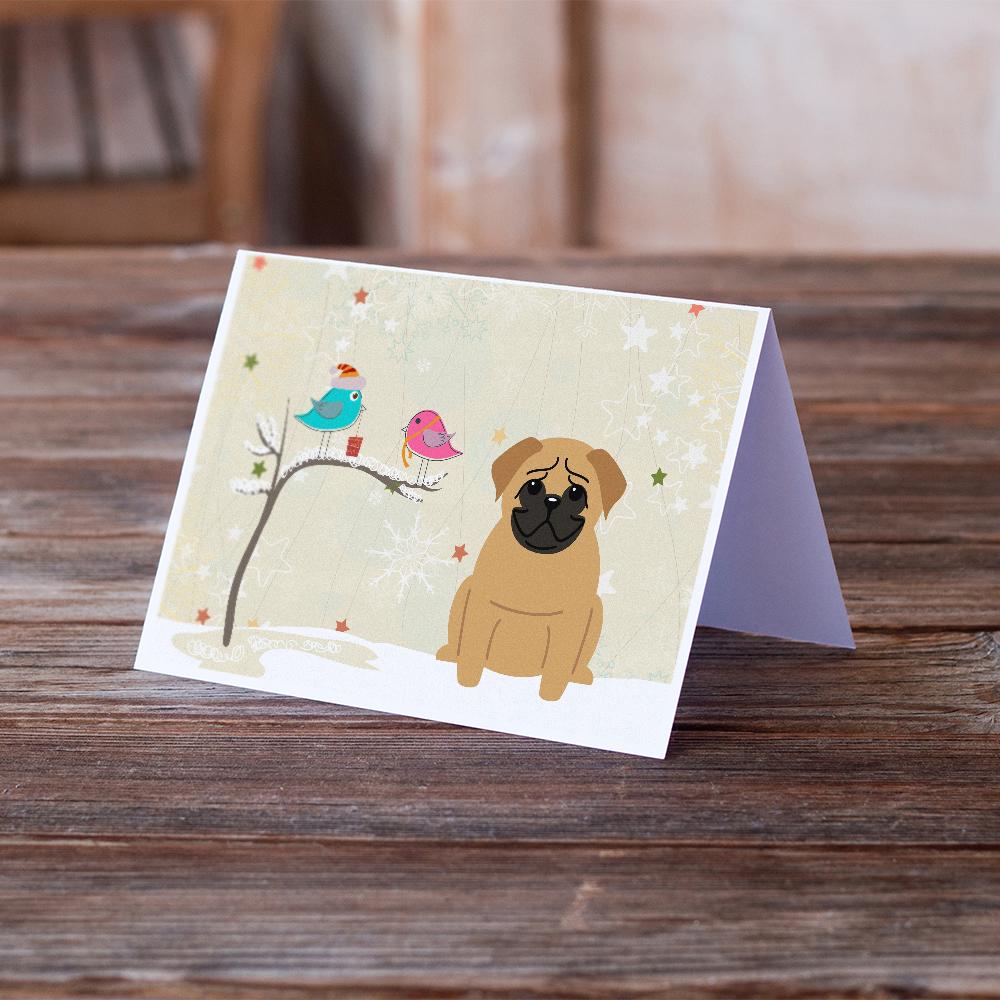 Buy this Christmas Presents between Friends Pug - Brown Greeting Cards and Envelopes Pack of 8