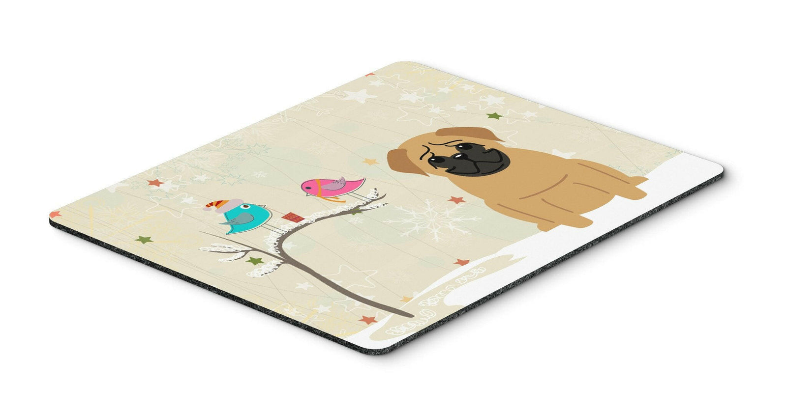 Christmas Presents between Friends Pug Brown Mouse Pad, Hot Pad or Trivet BB2479MP by Caroline's Treasures