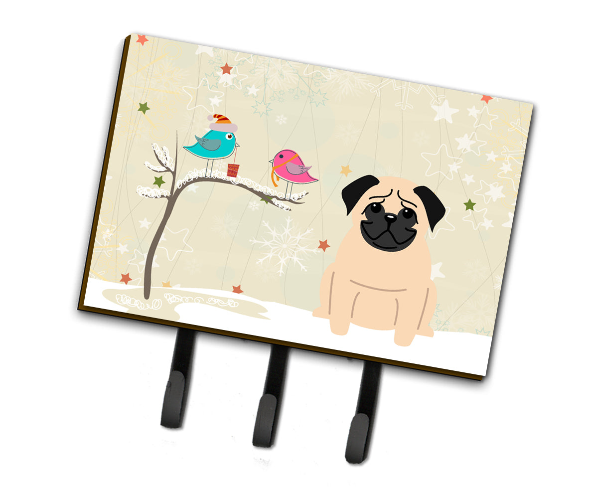 Christmas Presents between Friends Pug Fawn Leash or Key Holder BB2480TH68  the-store.com.
