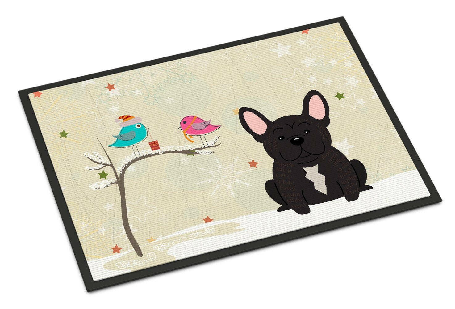 Christmas Presents between Friends French Bulldog Brindle Indoor or Outdoor Mat 24x36 BB2481JMAT - the-store.com