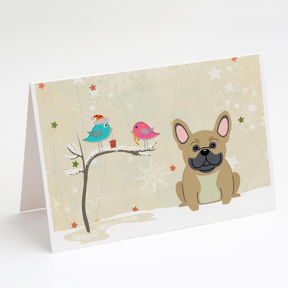 Buy this Christmas Presents between Friends French Bulldog - Cream Greeting Cards and Envelopes Pack of 8