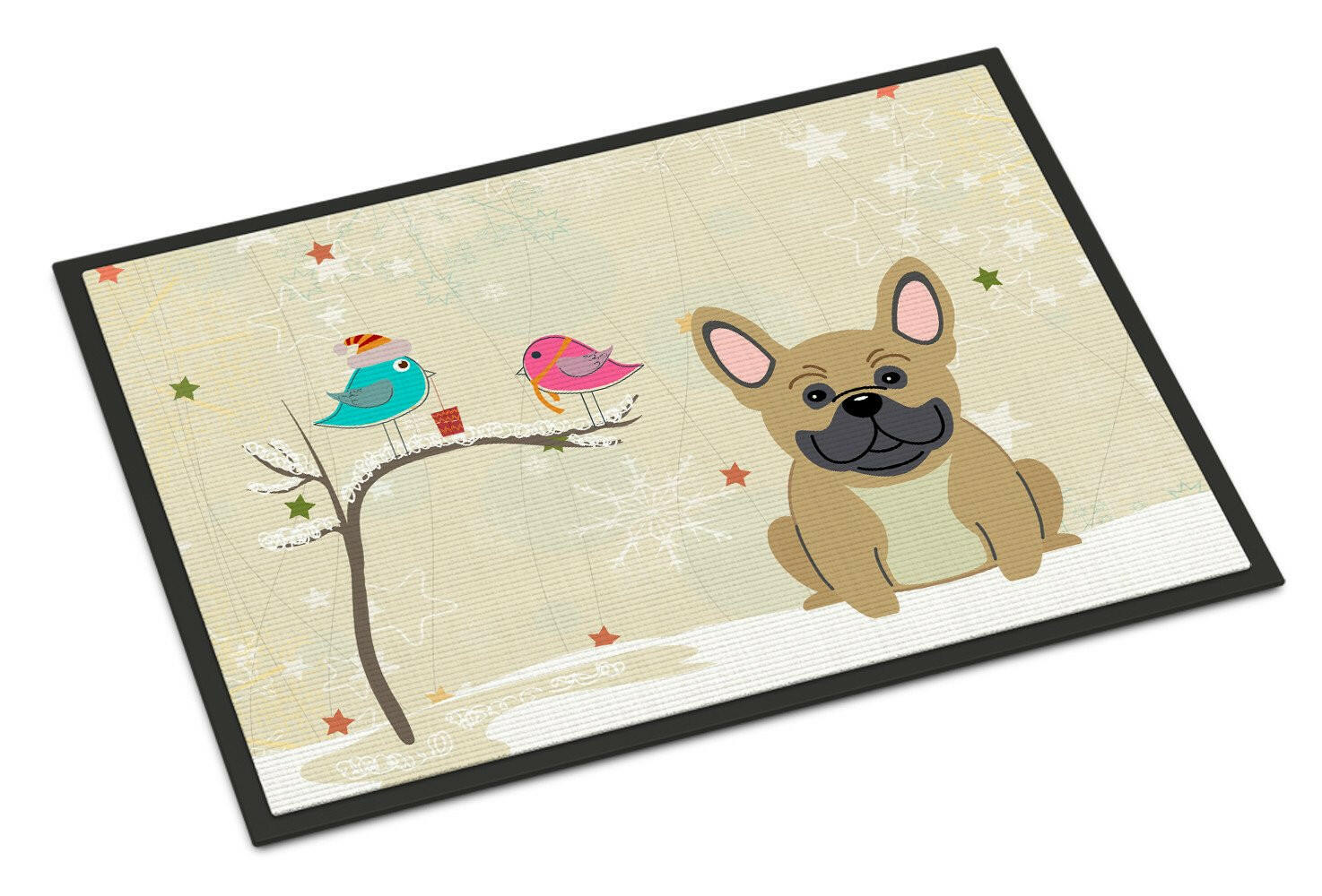 Christmas Presents between Friends French Bulldog Cream Indoor or Outdoor Mat 18x27 BB2482MAT - the-store.com