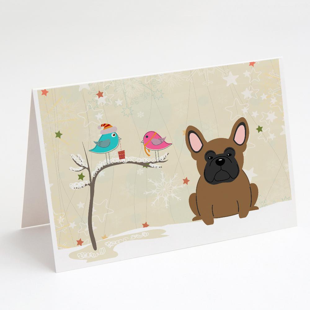 Buy this Christmas Presents between Friends French Bulldog - Brown Greeting Cards and Envelopes Pack of 8