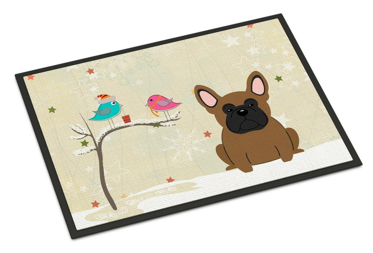 Christmas Presents between Friends French Bulldog Brown Indoor or Outdoor Mat 24x36 BB2485JMAT - the-store.com