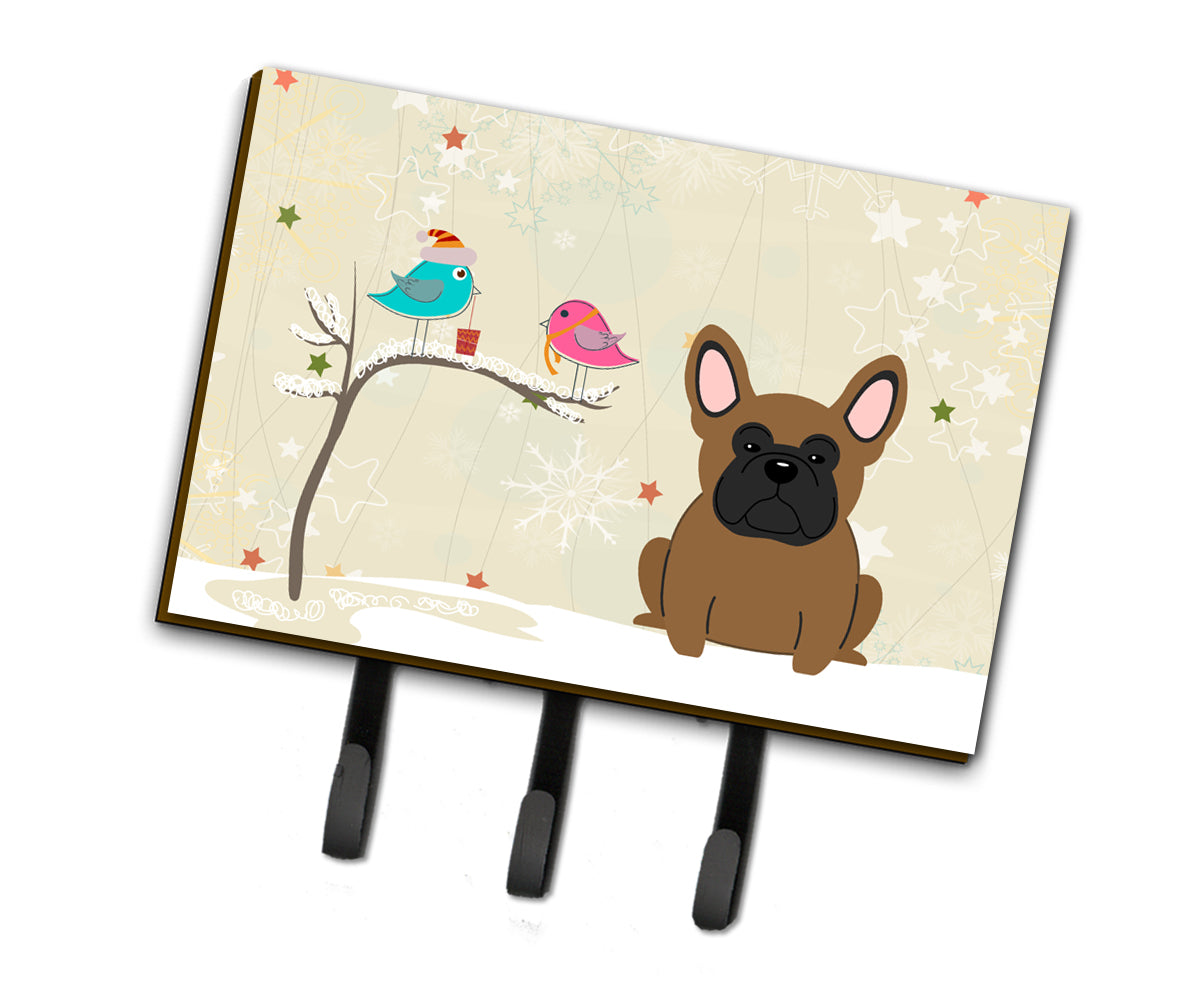 Christmas Presents between Friends French Bulldog Brown Leash or Key Holder BB2485TH68