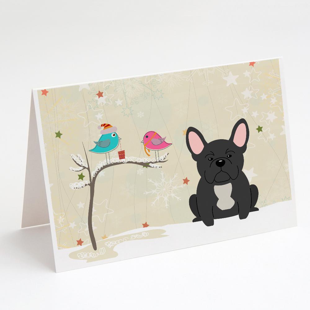 Buy this Christmas Presents between Friends French Bulldog - Black Greeting Cards and Envelopes Pack of 8