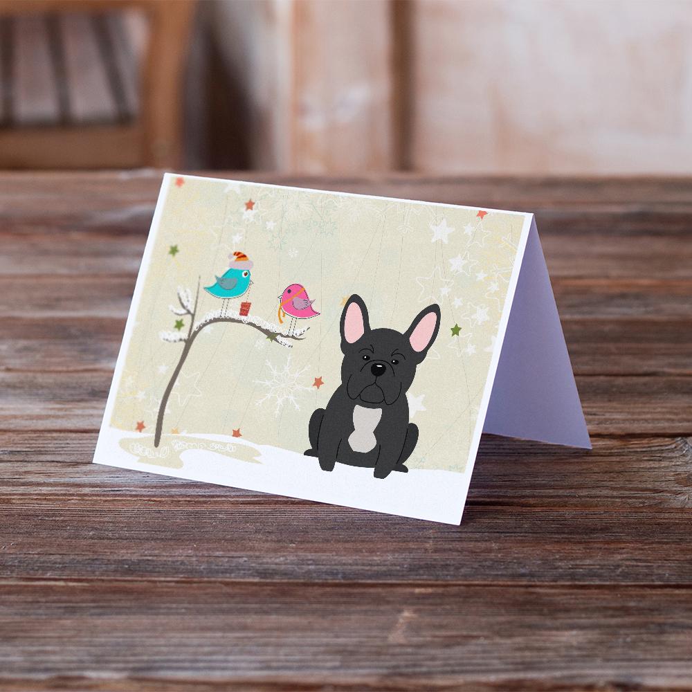 Buy this Christmas Presents between Friends French Bulldog - Black Greeting Cards and Envelopes Pack of 8