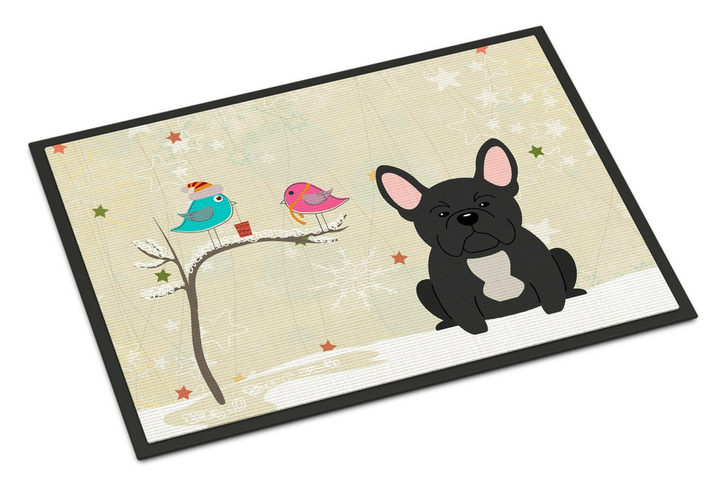 Christmas Presents between Friends French Bulldog Black Indoor or Outdoor Mat 18x27 BB2486MAT - the-store.com