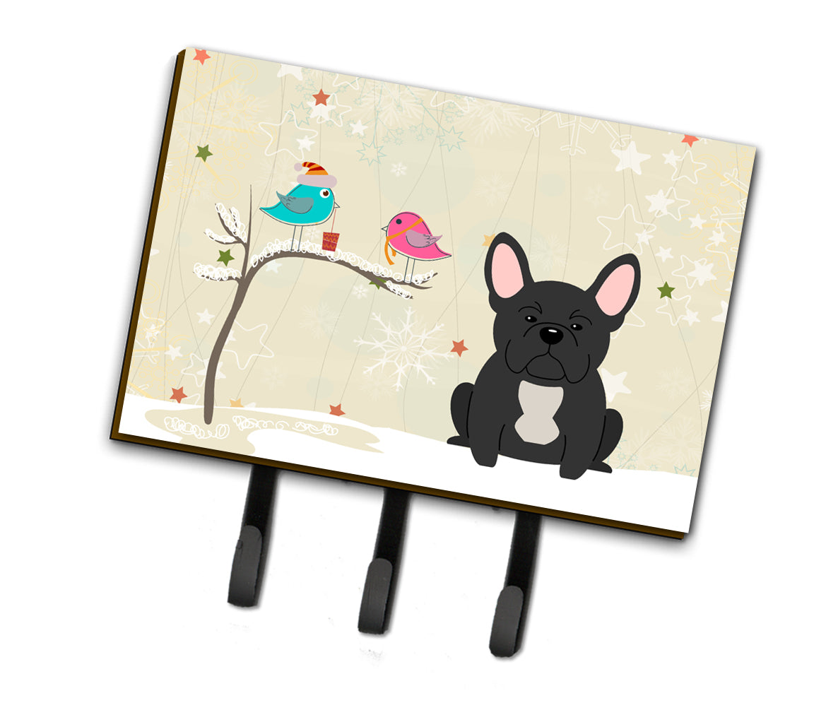 Christmas Presents between Friends French Bulldog Black Leash or Key Holder BB2486TH68  the-store.com.