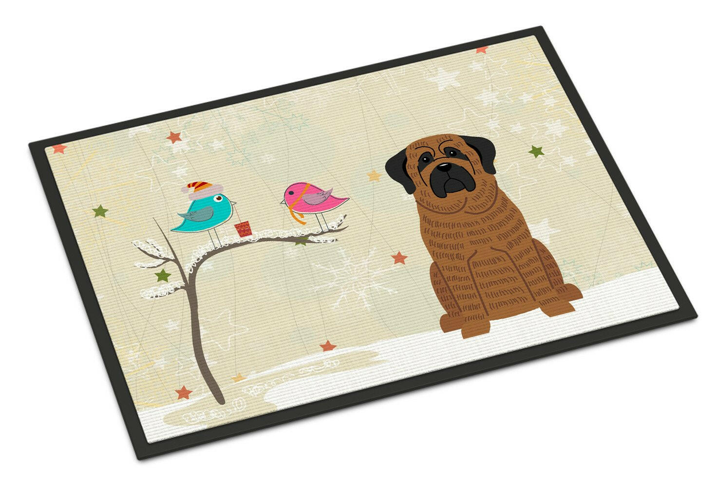 Christmas Presents between Friends Mastiff Brindle Indoor or Outdoor Mat 18x27 BB2487MAT - the-store.com