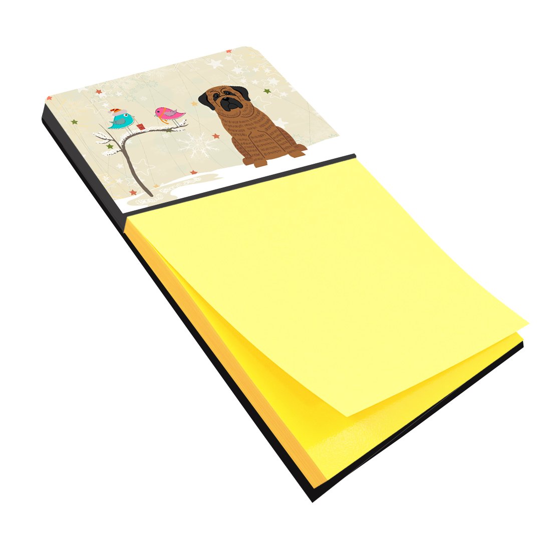 Christmas Presents between Friends Mastiff Brindle Sticky Note Holder BB2487SN by Caroline&#39;s Treasures