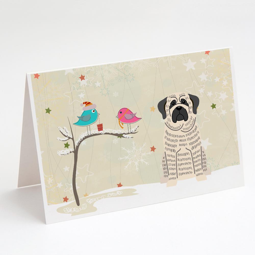 Buy this Christmas Presents between Friends Mastiff - Brindle and White Greeting Cards and Envelopes Pack of 8