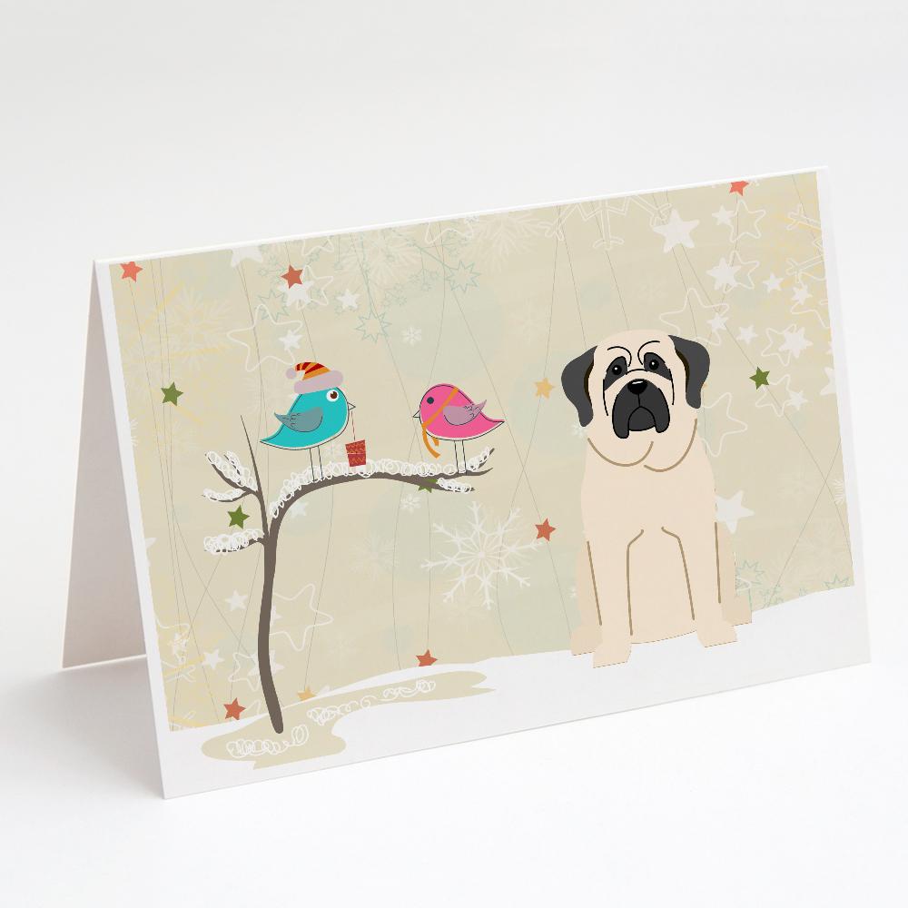 Buy this Christmas Presents between Friends Mastiff - White Greeting Cards and Envelopes Pack of 8