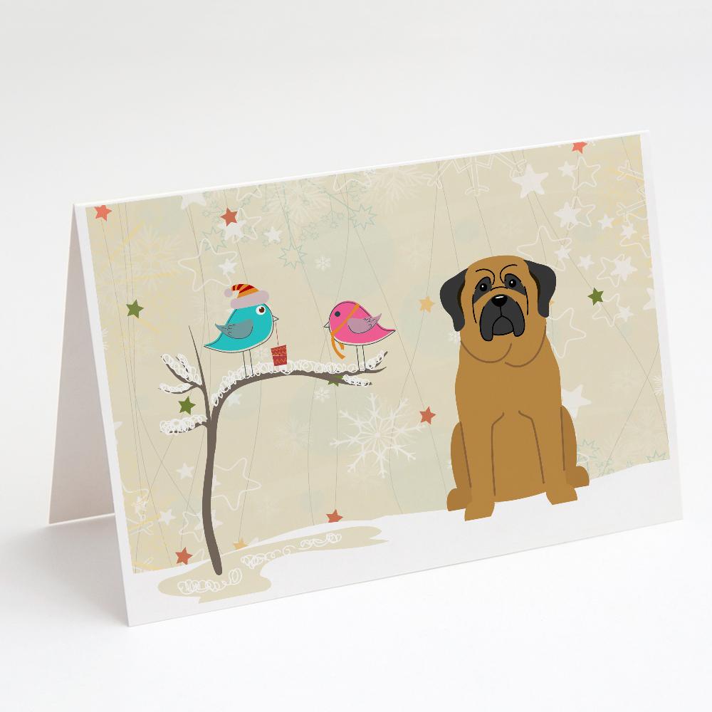 Buy this Christmas Presents between Friends Mastiff Greeting Cards and Envelopes Pack of 8
