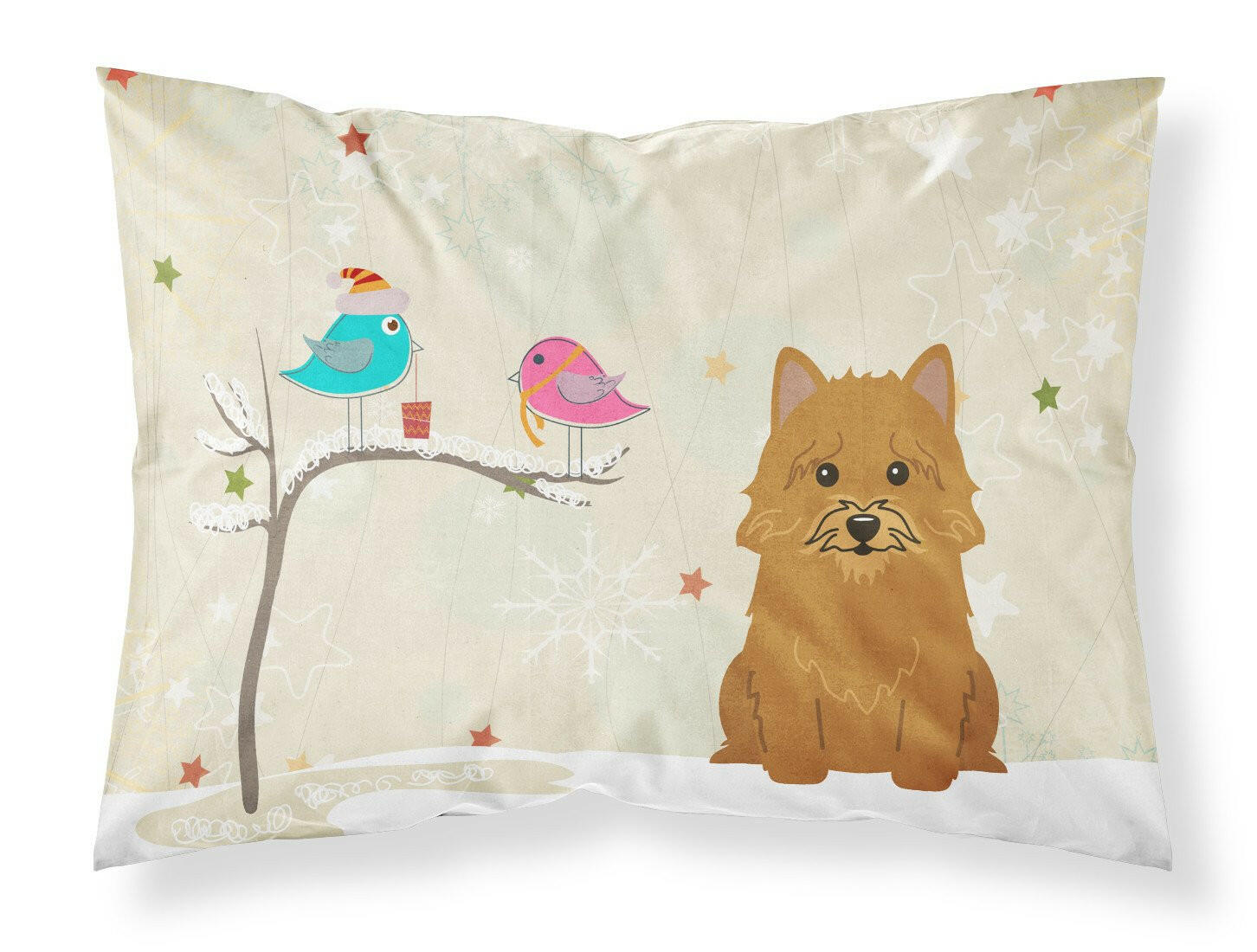 Christmas Presents between Friends Norwich Terrier Fabric Standard Pillowcase BB2492PILLOWCASE by Caroline's Treasures