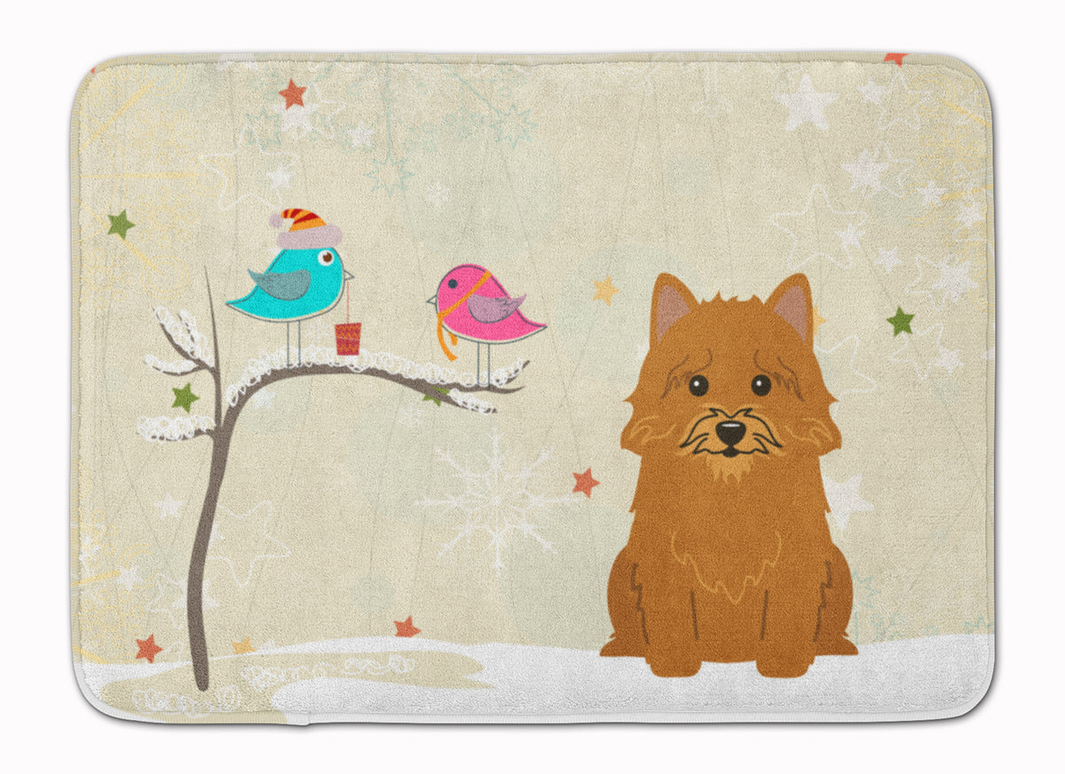 Christmas Presents between Friends Norwich Terrier Machine Washable Memory Foam Mat BB2492RUG - the-store.com