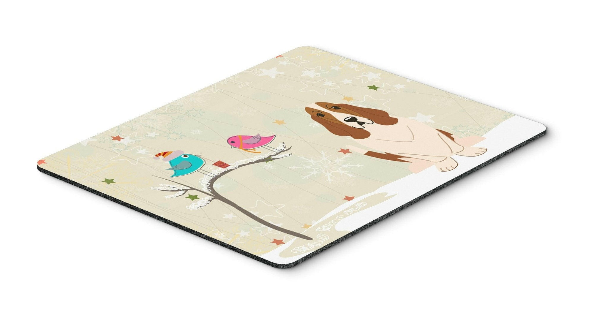 Christmas Presents between Friends Basset Hound Mouse Pad, Hot Pad or Trivet BB2493MP by Caroline's Treasures