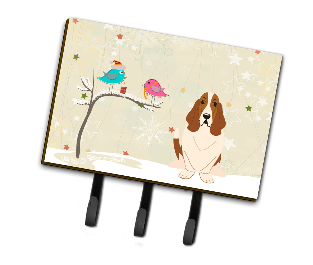Christmas Presents between Friends Basset Hound Leash or Key Holder BB2493TH68  the-store.com.