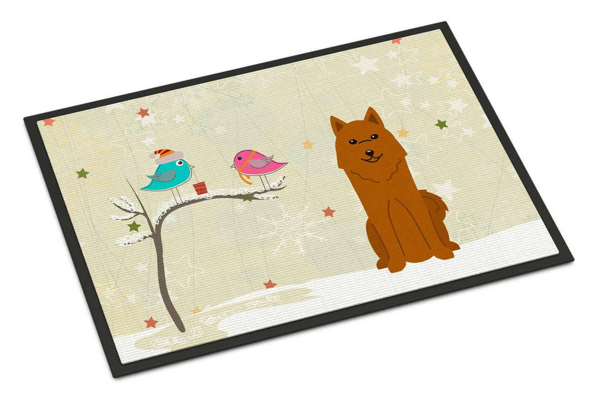 Christmas Presents between Friends Karelian Bear Dog Indoor or Outdoor Mat 18x27 BB2494MAT - the-store.com