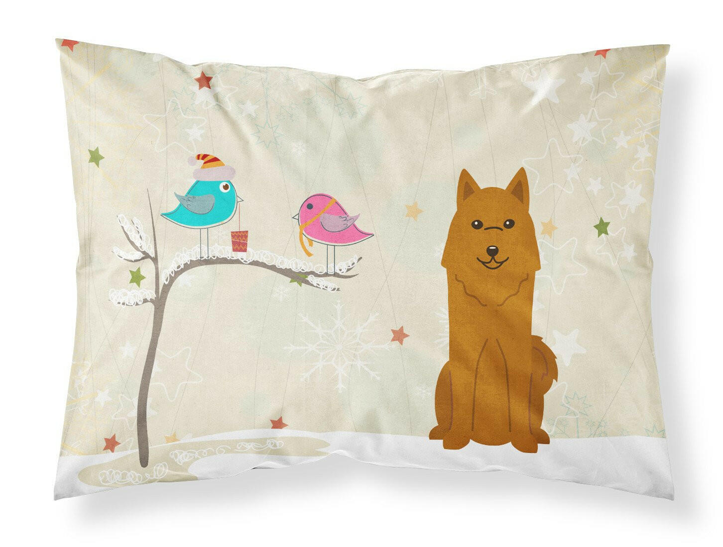 Christmas Presents between Friends Karelian Bear Dog Fabric Standard Pillowcase BB2494PILLOWCASE by Caroline's Treasures
