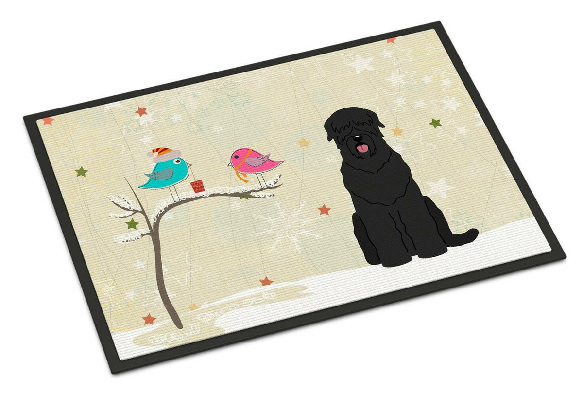 Christmas Presents between Friends Black Russian Terrier Indoor or Outdoor Mat 18x27 BB2498MAT - the-store.com