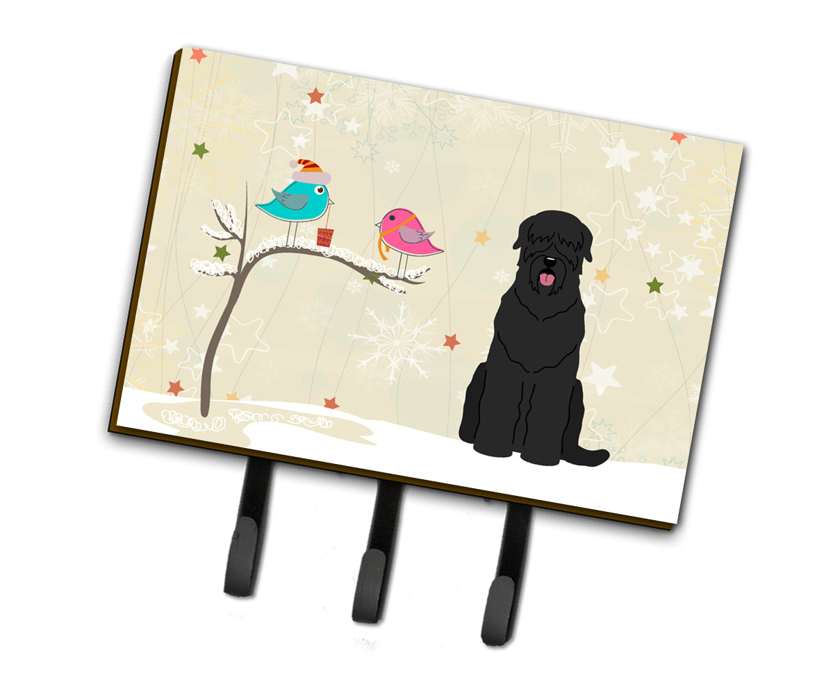 Christmas Presents between Friends Black Russian Terrier Leash or Key Holder BB2498TH68