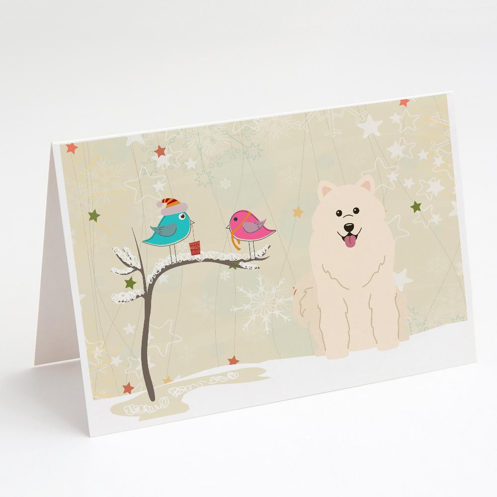 Buy this Christmas Presents between Friends Samoyed Greeting Cards and Envelopes Pack of 8