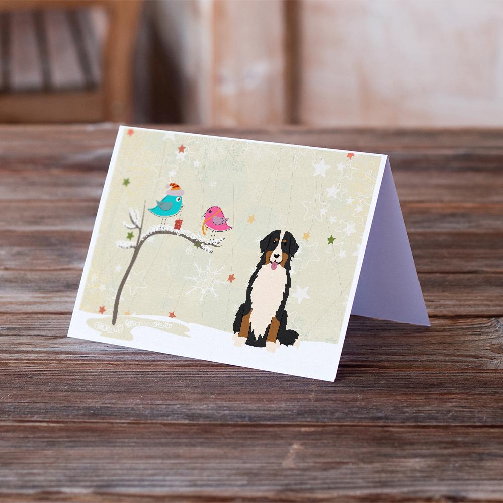 Christmas Presents between Friends Bernese Mountain Dog Greeting Cards and Envelopes Pack of 8 - the-store.com