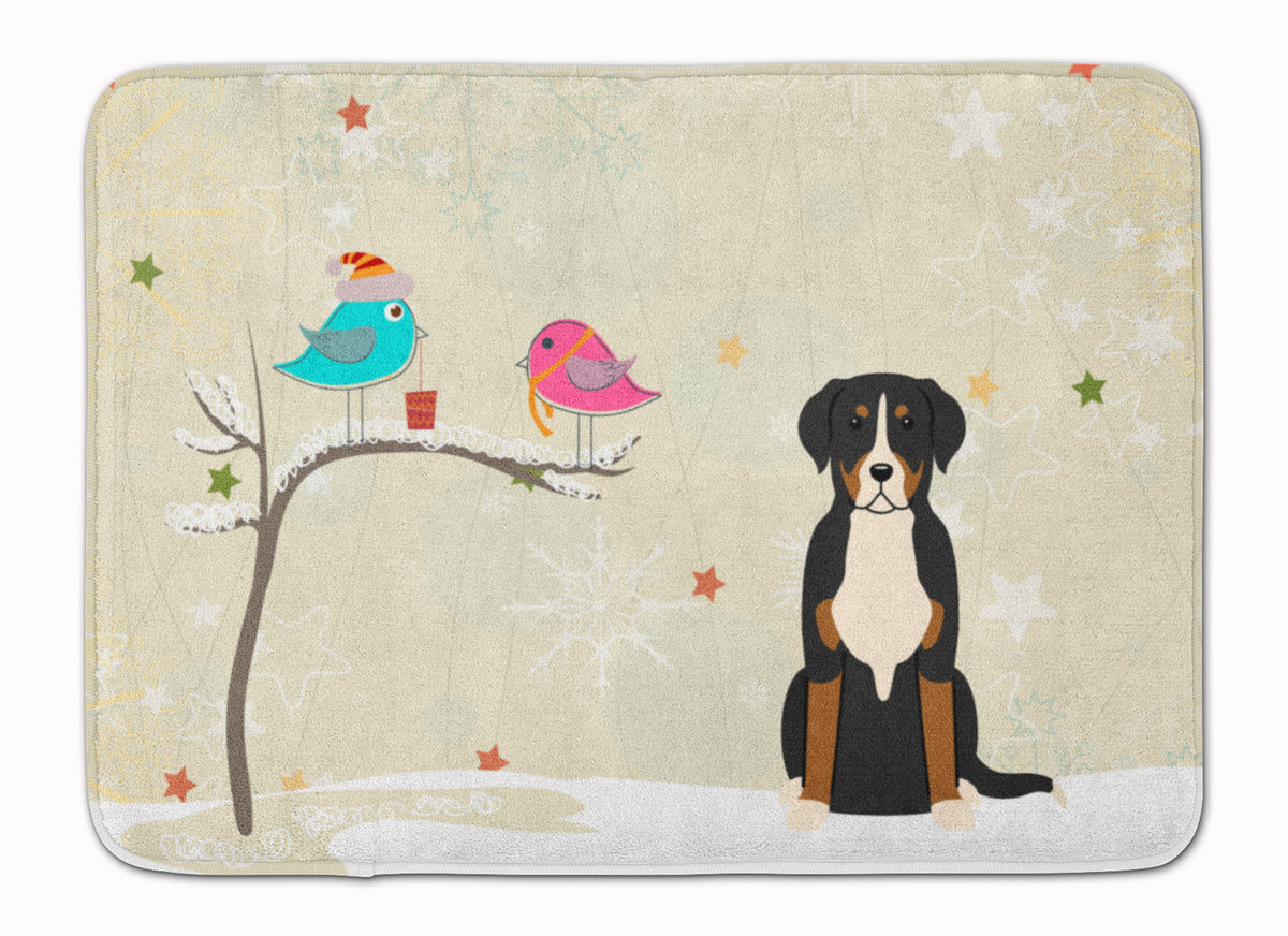 Christmas Presents between Friends Greater Swiss Mountain Dog Machine Washable Memory Foam Mat BB2509RUG - the-store.com