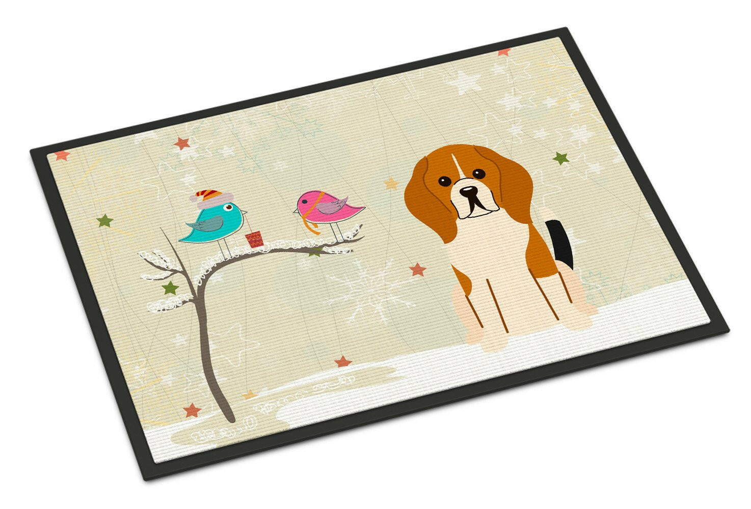 Christmas Presents between Friends Beagle Tricolor Indoor or Outdoor Mat 24x36 BB2512JMAT - the-store.com