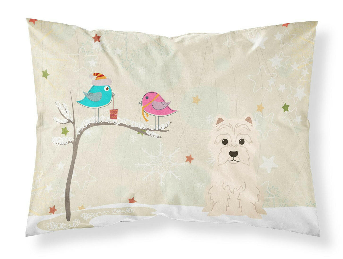 Christmas Presents between Friends Westie Fabric Standard Pillowcase BB2514PILLOWCASE by Caroline&#39;s Treasures