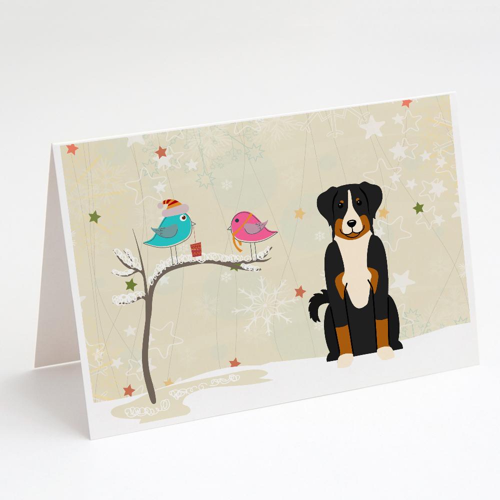 Buy this Christmas Presents between Friends Appenzeller Sennenhund Greeting Cards and Envelopes Pack of 8
