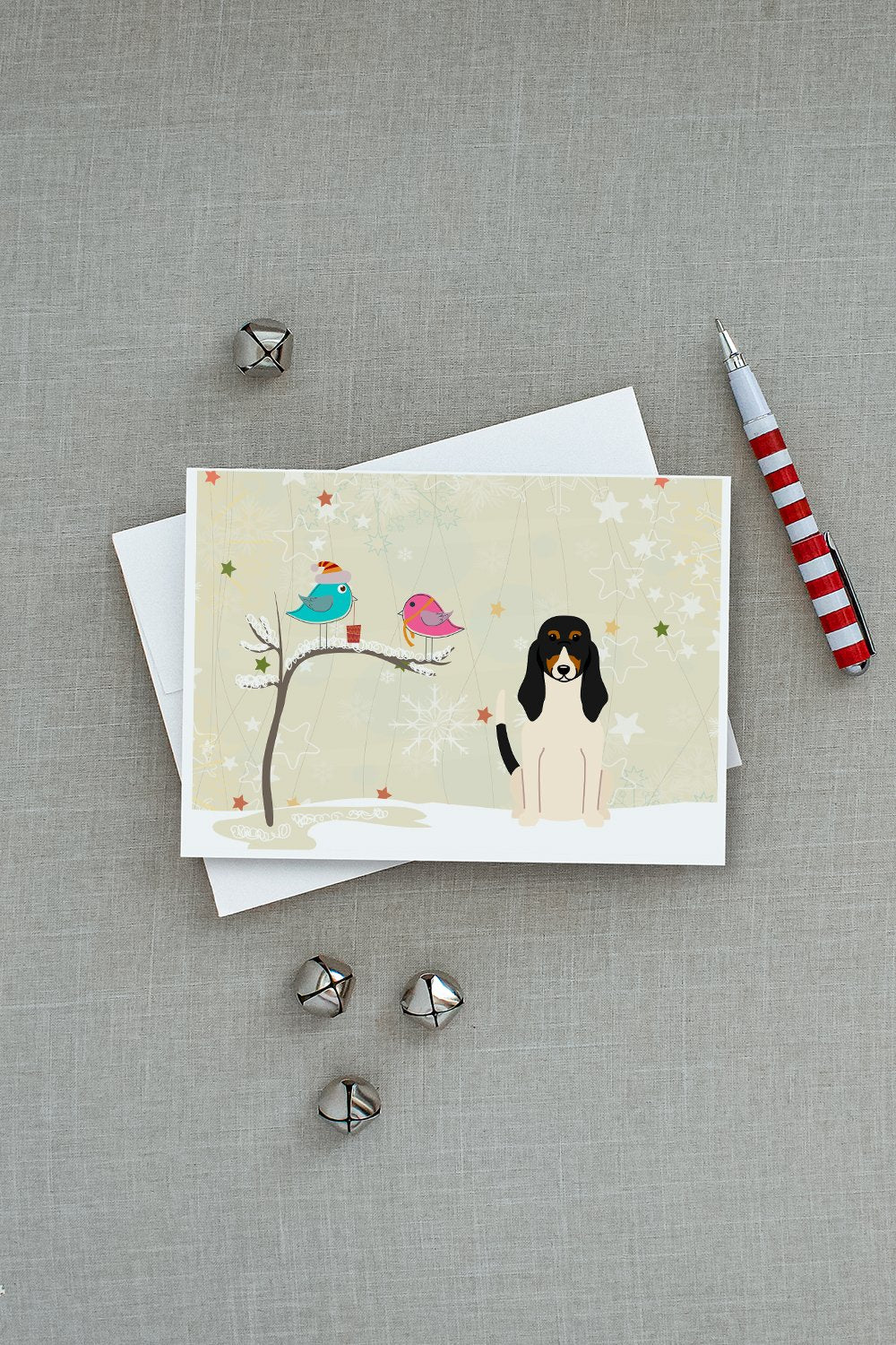 Christmas Presents between Friends Swiss Hound Greeting Cards and Envelopes Pack of 8 - the-store.com