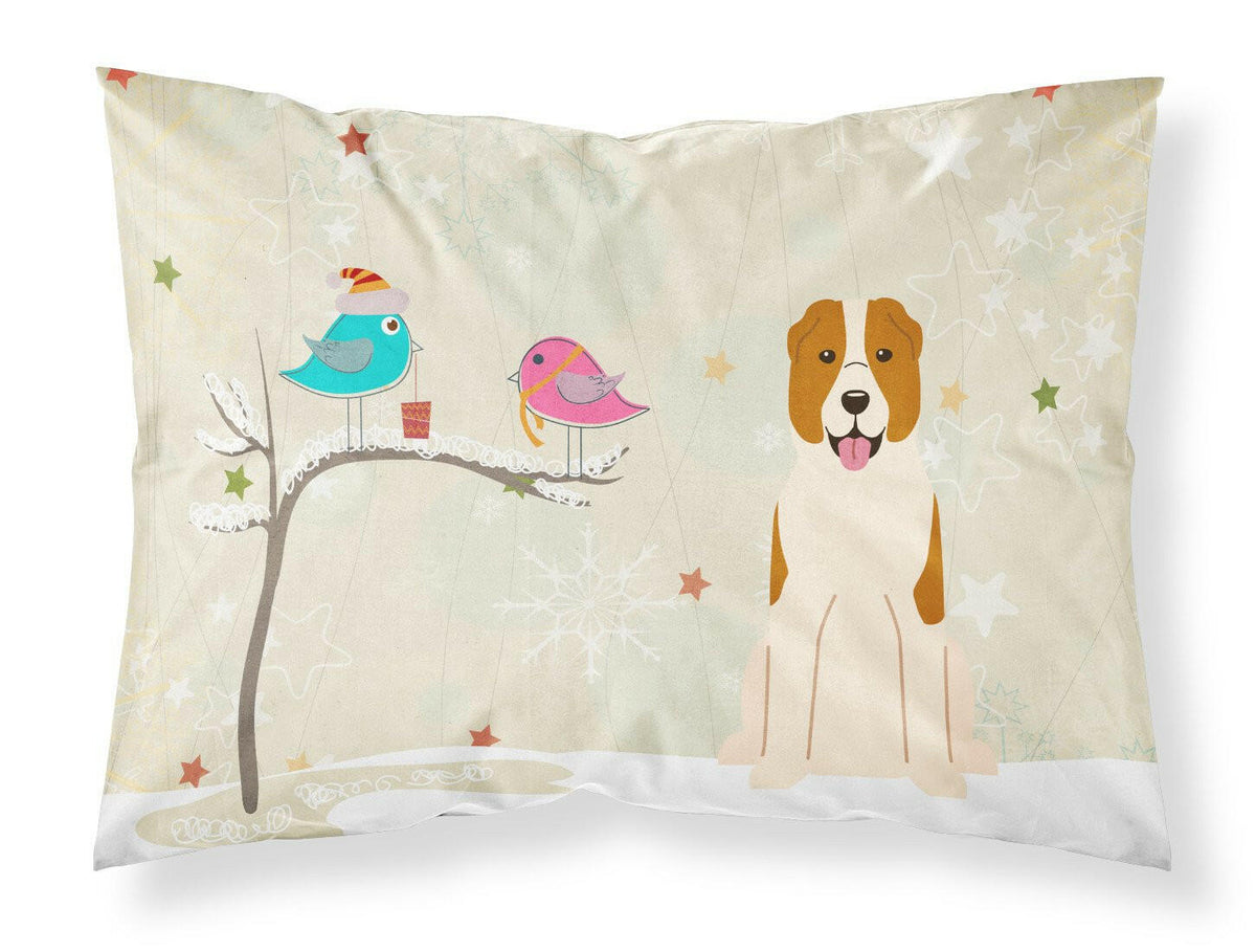 Christmas Presents between Friends Central Asian Shepherd Dog Fabric Standard Pillowcase BB2521PILLOWCASE by Caroline&#39;s Treasures