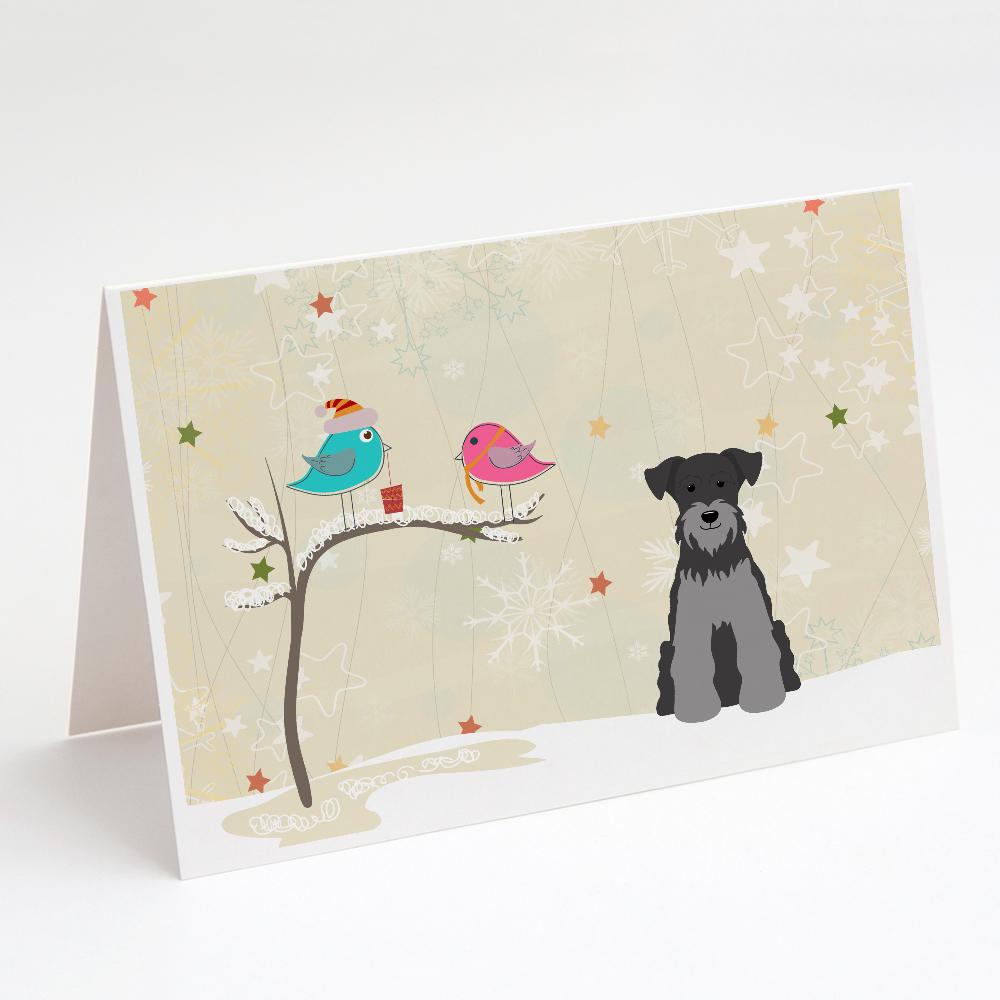 Buy this Christmas Presents between Friends Schnauzer - Black and Silver Greeting Cards and Envelopes Pack of 8