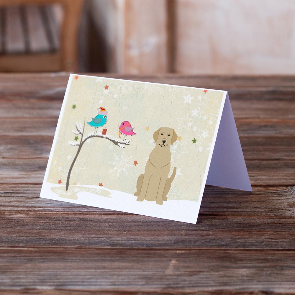 Buy this Christmas Presents between Friends Labrador Retriever - Yellow Greeting Cards and Envelopes Pack of 8