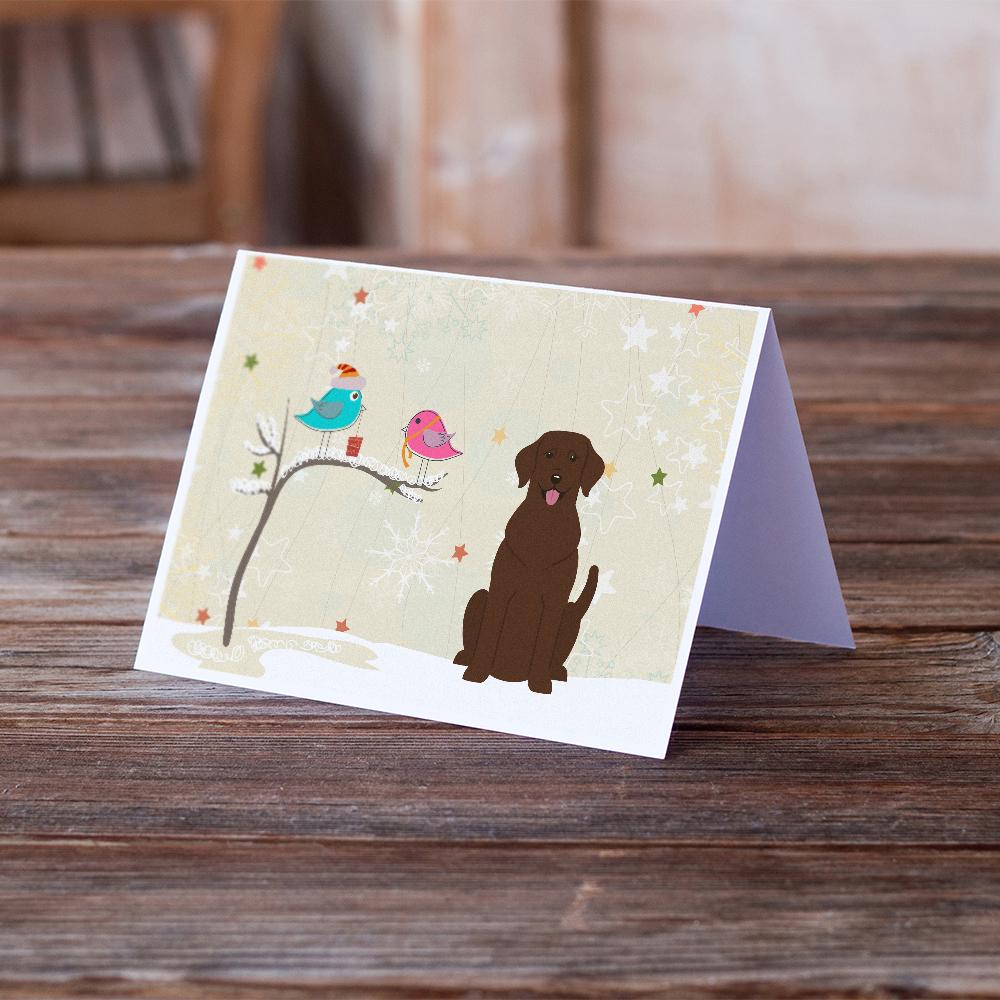 Buy this Christmas Presents between Friends Labrador Retriever - Chocolate Greeting Cards and Envelopes Pack of 8