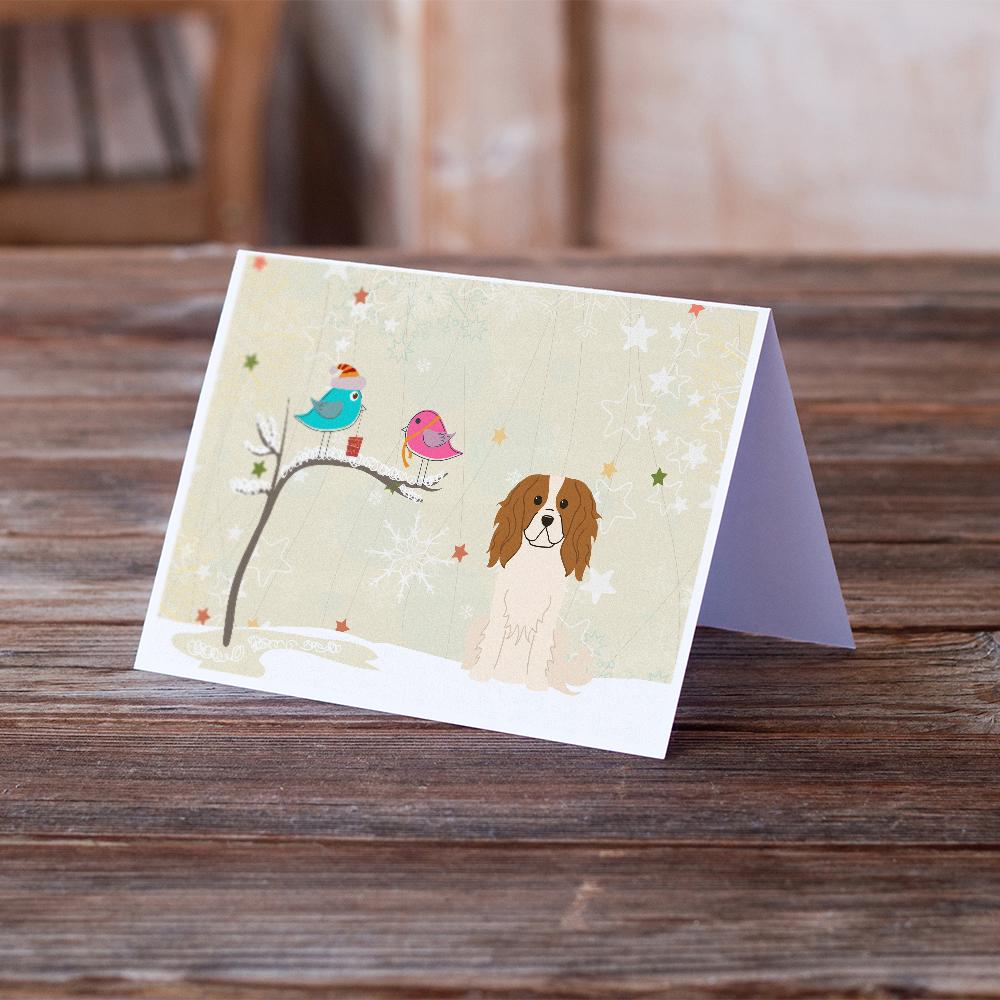 Christmas Presents between Friends Cavalier King Charles Spaniel Greeting Cards and Envelopes Pack of 8 - the-store.com