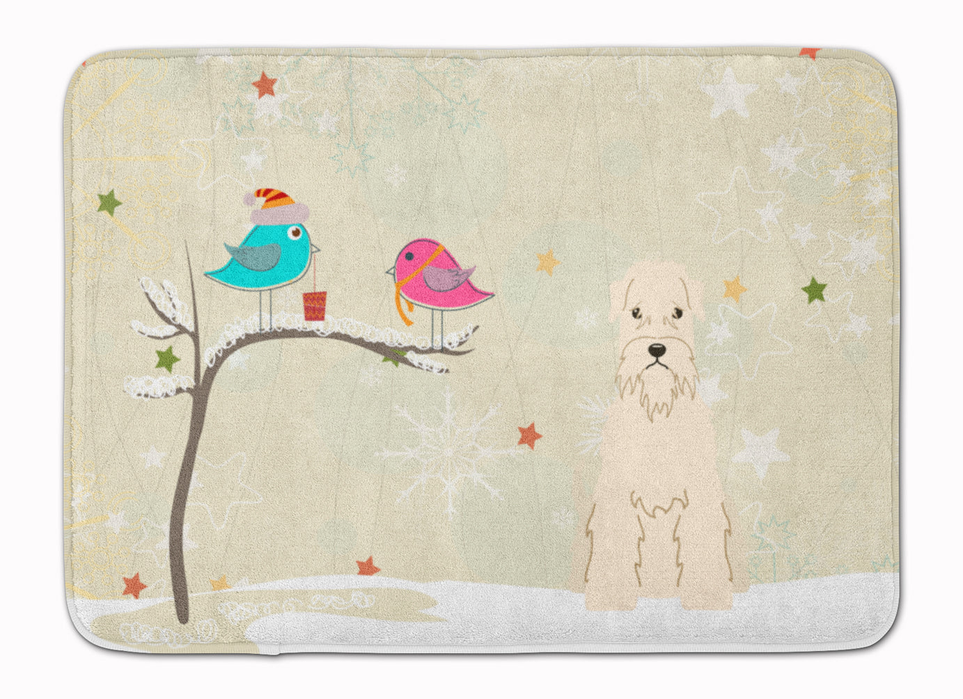 Christmas Presents between Friends Soft Coated Wheaten Terrier Machine Washable Memory Foam Mat BB2533RUG - the-store.com