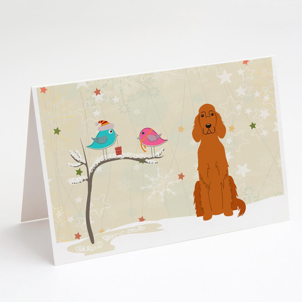 Buy this Christmas Presents between Friends Irish Setter Greeting Cards and Envelopes Pack of 8