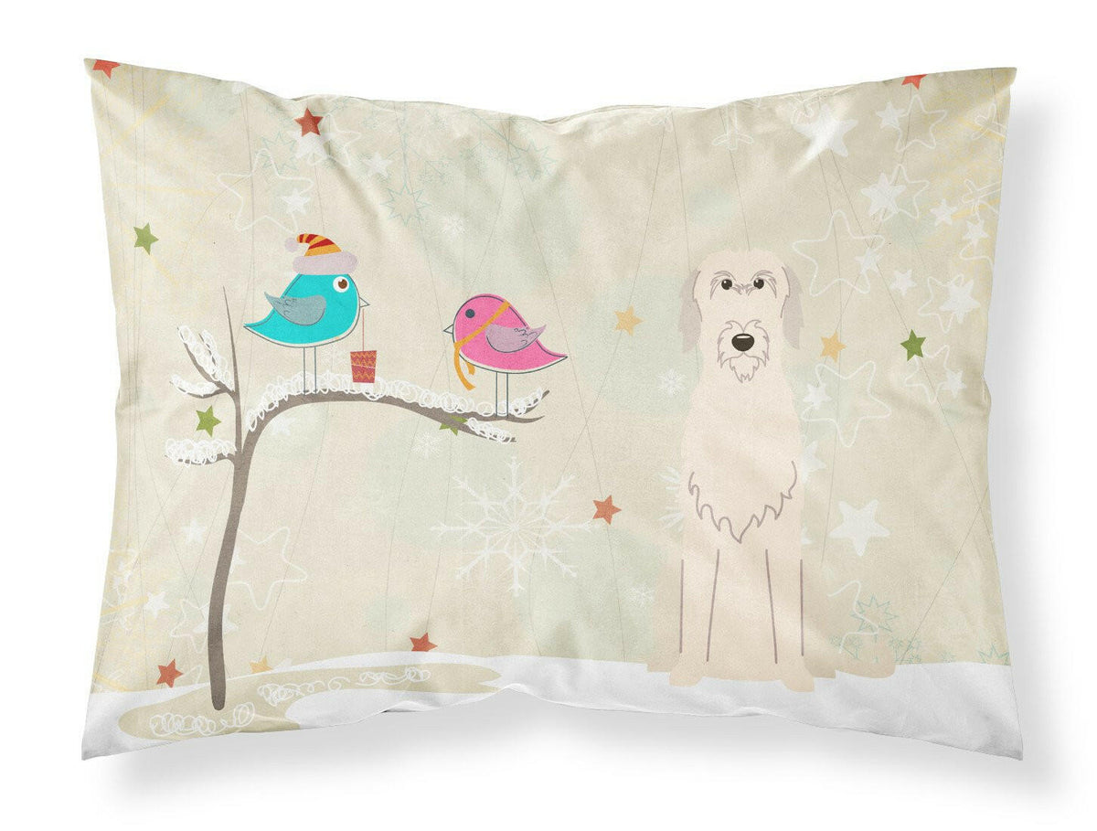 Christmas Presents between Friends Irish Wolfhound Fabric Standard Pillowcase BB2537PILLOWCASE by Caroline&#39;s Treasures