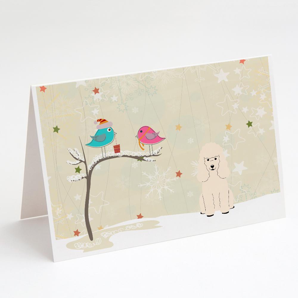 Buy this Christmas Presents between Friends Poodle - White Greeting Cards and Envelopes Pack of 8