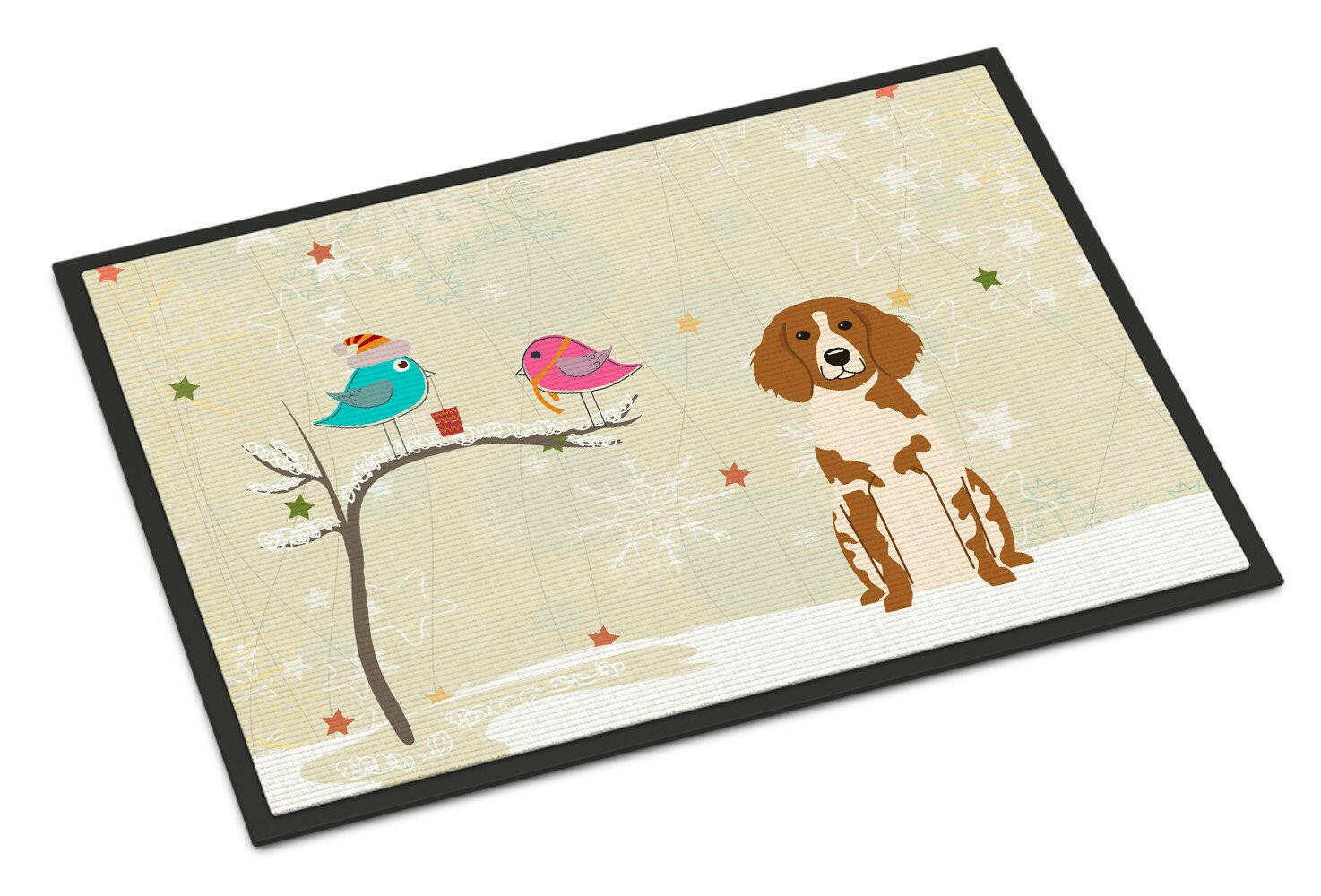 Christmas Presents between Friends Brittany Spaniel Indoor or Outdoor Mat 18x27 BB2544MAT - the-store.com