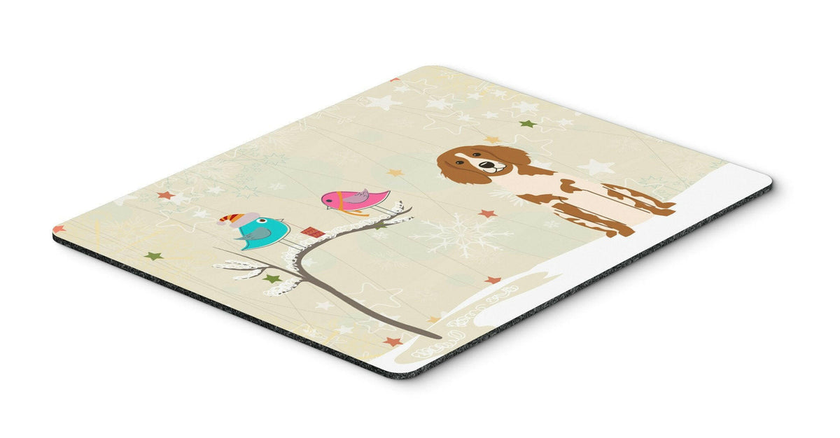 Christmas Presents between Friends Brittany Spaniel Mouse Pad, Hot Pad or Trivet BB2544MP by Caroline&#39;s Treasures