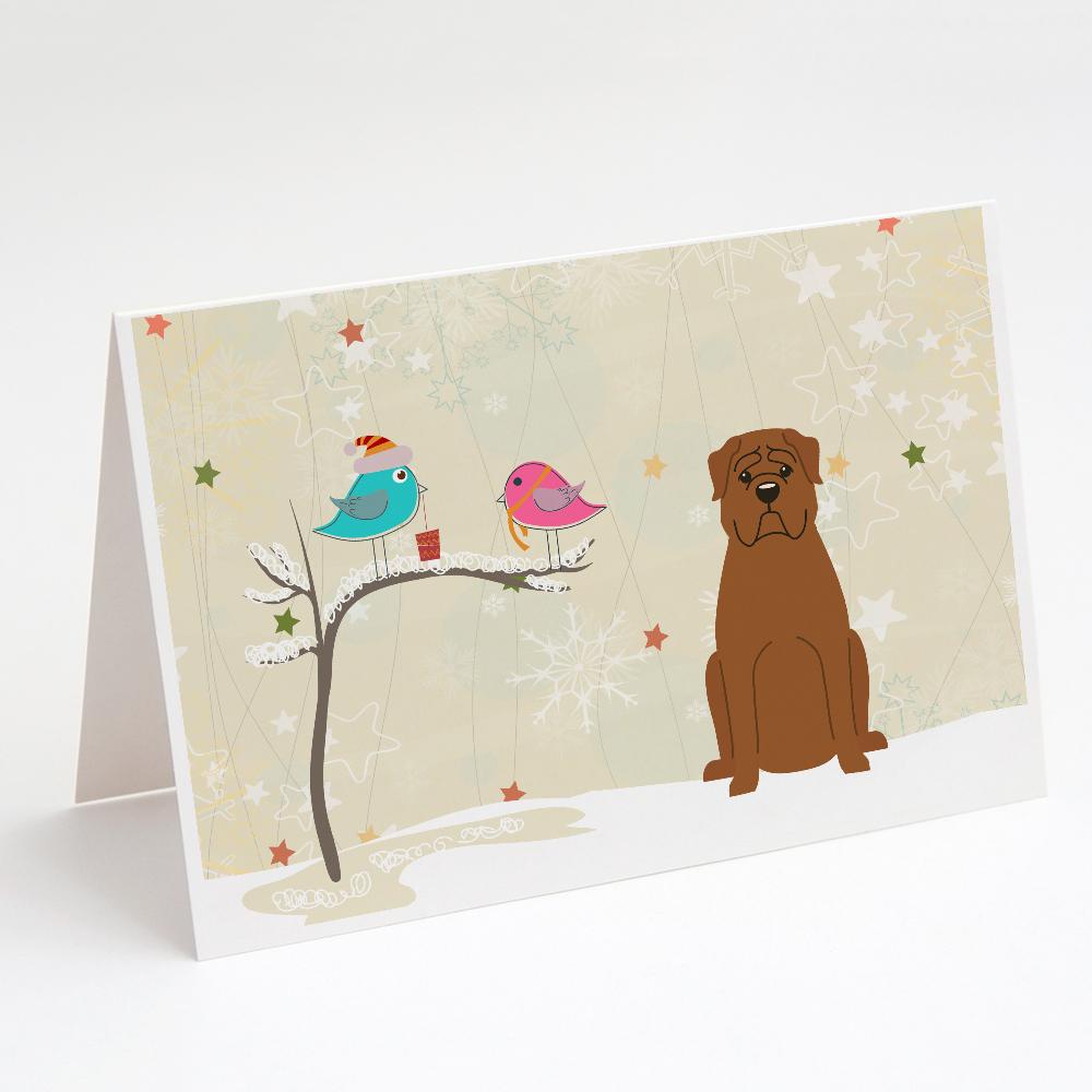 Buy this Christmas Presents between Friends Dogue de Bourdeaux Greeting Cards and Envelopes Pack of 8
