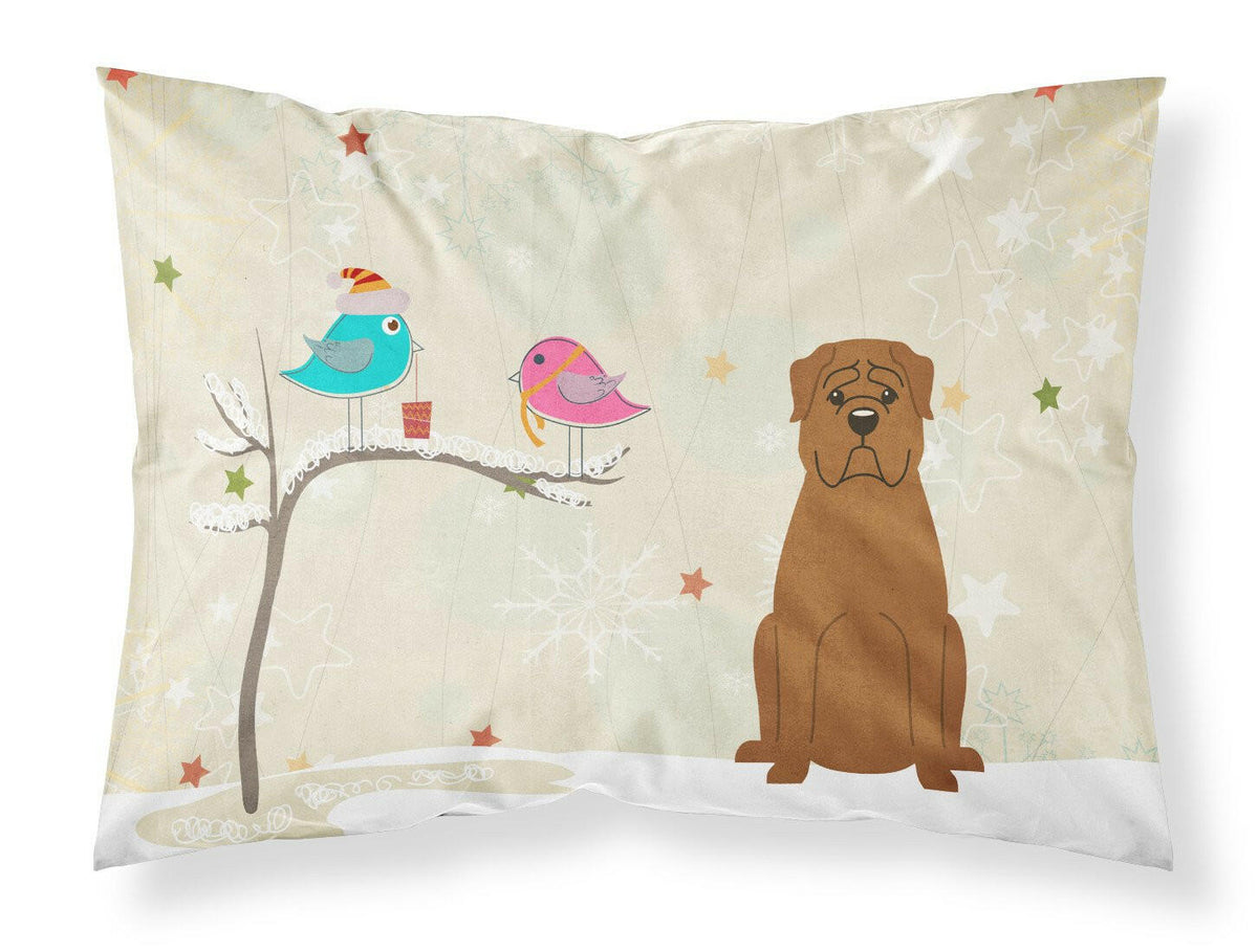 Christmas Presents between Friends Dogue de Bourdeaux Fabric Standard Pillowcase BB2545PILLOWCASE by Caroline&#39;s Treasures